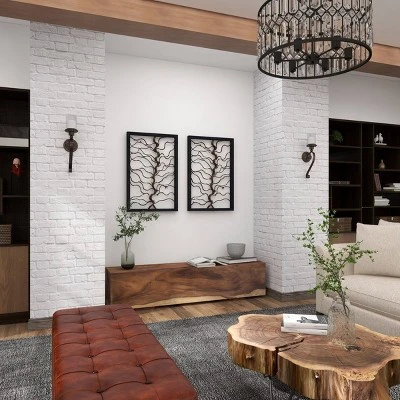 Wood Tree Branch Wall Decor With Black Frame Brown - Olivia & May - Image 19