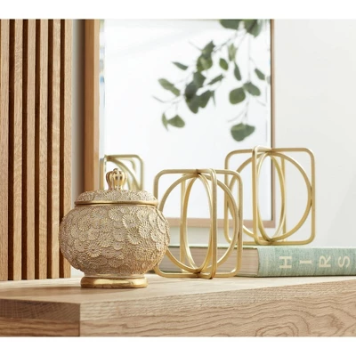 Studio 55D Suffolk Gold Metal Decorative Objects Set Of 2 - Image 5