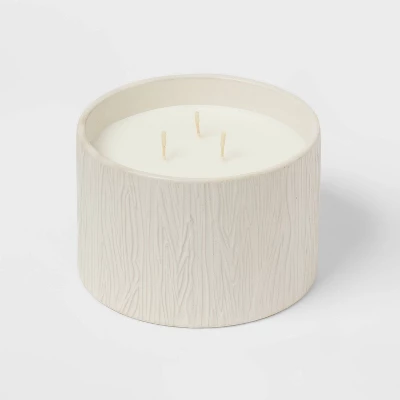 Textured Straight Side Ceramic Warm Cider & Cinnamon Candle White - Threshold™ - Image 3