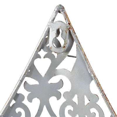 Metal Fleur De Lis Wall Decor With Perforated Details Brown - Olivia & May - Image 9