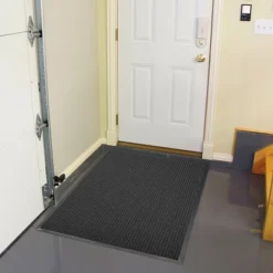 3'x4' Solid Dotted Doormat Charcoal - HomeTrax