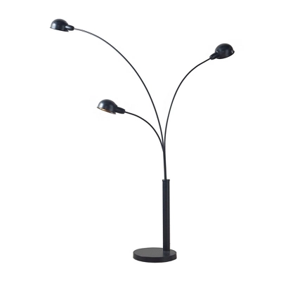 67" Archer 3-Light Adjustable Arc Floor Lamp Black - 510 Design - Image 2