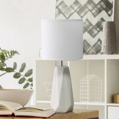 Ceramic Prism Table Lamp Off-White - Simple Designs - Image 2