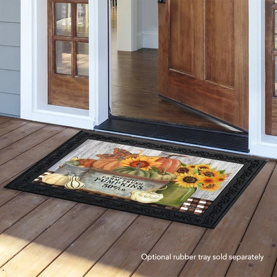 Farm Fresh Bushel Autumn Doormat Pumpkins Indoor Outdoor 30" X 18" Briarwood Lane - Image 2