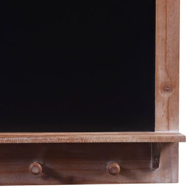 Multi-Functional Wall Memo Board With Chalkboard And Hanging Storage Brown - StyleCraft - Image 4