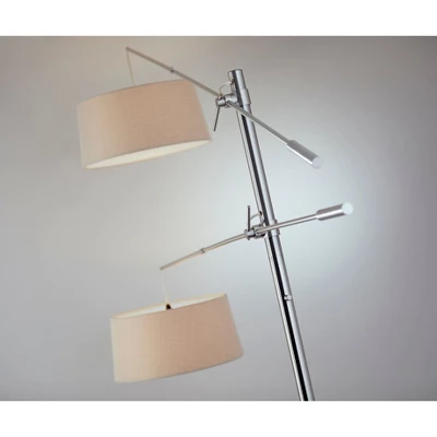 78" Manhattan Two Arm Arc Lamp Steel - Adesso - Image 4