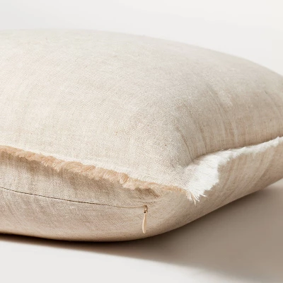 Oversized Reversible Linen Square Throw Pillow With Frayed Edges - Threshold™ Designed With Studio McGee - Image 3