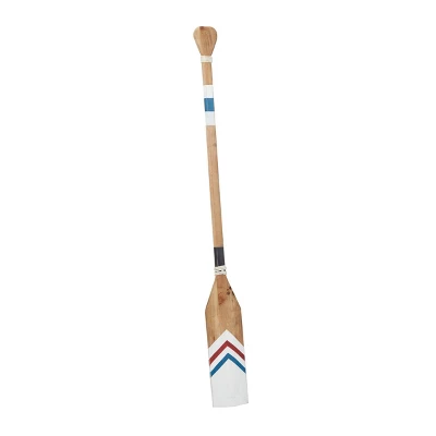 Wood Paddle Novelty Canoe Oar Wall Decor With Arrow Design And Rope Detail - Olivia & May - Image 2