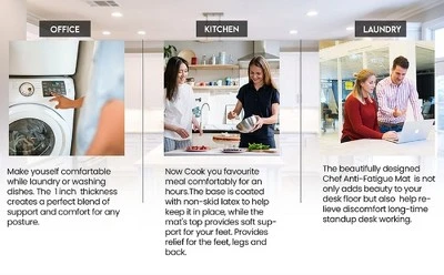 J&V TEXTILES 20" X 55" Oversized Cushioned Anti-Fatigue Kitchen Runner Mat (Kitchen Art) - Image 3