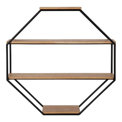 Lintz Octagon Floating Wall Shelves - Kate & Laurel All Things Decor