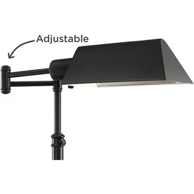 Regency Hill Jenson Traditional Pharmacy Floor Lamp 54" Tall Dark Bronze Adjustable Swing Arm Metal Shade For Living Room Reading Bedroom Office - Image 2