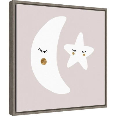 16" X 16" Nap Time I By Victoria Barnes Framed Canvas Wall Art Gray Wash - Amanti Art