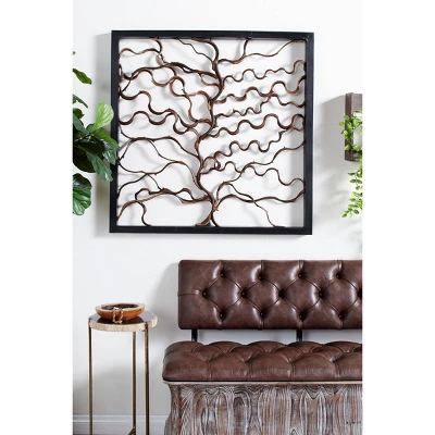Wood Tree Branch Wall Decor With Black Frame Brown - Olivia & May - Image 20