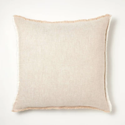 Oversized Reversible Linen Square Throw Pillow With Frayed Edges - Threshold™ Designed With Studio McGee - Image 4
