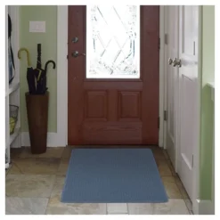 4'x6' Solid Dotted Doormat Blue - HomeTrax
