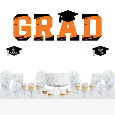 Big Dot Of Happiness Orange Graduation Party Decor - Vinyl Wall Decals - Grad - Image 6