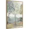 22" X 33" Breezy Landscape Trees III By Allison Pearce Framed Canvas Wall Art Light Brown - Amanti Art