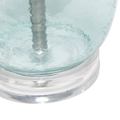 Glass Table Lamp With White Drum Shade Blue - Lalia Home - Image 2