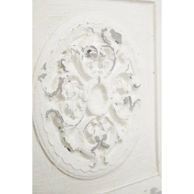 Vintage Fiberglass Floral Wall Decor Set Of 4 White - Olivia & May - Image 5