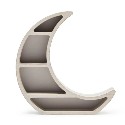 Farmlyn Creek Wooden Shelf Display For Rustic Home Decor, Crescent Moon (10 X 10.2 X 2 In) - Image 6