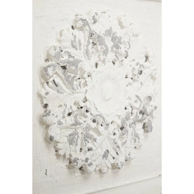 Vintage Fiberglass Floral Wall Decor Set Of 4 White - Olivia & May - Image 8