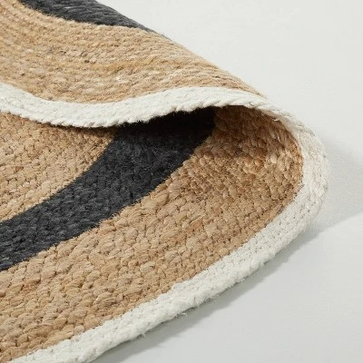 Oval 5' X 7' Bold Stripe Braided Jute Area Rug Black/Tan/Cream - Hearth & Hand™ With Magnolia - Image 3