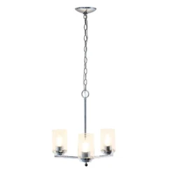 3-Light 15" Classic Contemporary Clear Glass/Metal Hanging Pendant Chandelier - Lalia Home