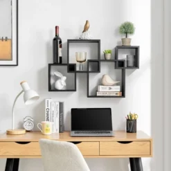 28.35" X 18" Blocchetto Intersecting Cubes Wall Shelf Unit - Danya B.