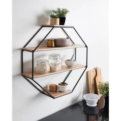 Lintz Octagon Floating Wall Shelves - Kate & Laurel All Things Decor - Image 5