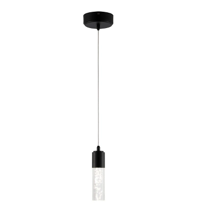 4.75" LED 1-Light Bolha Bubble Acrylic/Iron Minimalist Pendant Black - JONATHAN Y - Image 2