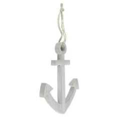 Northlight 9.75” White Cape Cod Inspired Wall Hanging Nautical Anchor