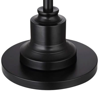 360 Lighting Spenser Rustic Farmhouse Floor Lamp With Riser 62 1/2" Tall Oiled Bronze Metal Off White Linen Empire Shade For Living Room Bedroom Home - Image 3