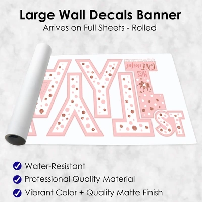 Big Dot Of Happiness 1st Birthday Little Miss Onederful - Peel And Stick Girl First Birthday Party Large Banner Wall Decals - Happy Birthday - Image 4