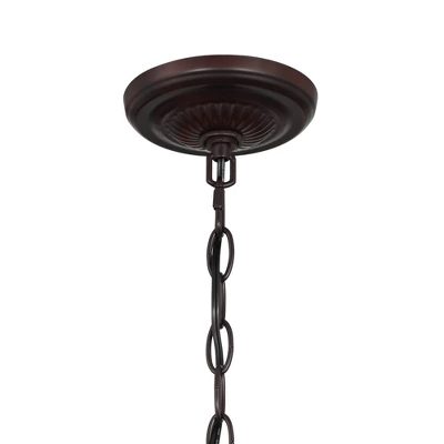 Robert Louis Tiffany Bronze Pendant Chandelier 20" Wide Rustic Peacock Stained Art Glass 3-Light Fixture For Dining Room House Kitchen Island Entryway - Image 5