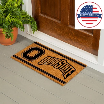Evergreen Ohio State University Logo Turf Mat, Brown- 28 X 16 Inches Indoor Outdoor Doormat - Image 5