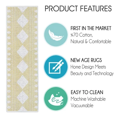 SussexHome Diamond Design Cotton Anti-Slip Stair Treads, 9” X 28“ - Image 3