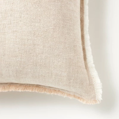 Oversized Reversible Linen Square Throw Pillow With Frayed Edges - Threshold™ Designed With Studio McGee - Image 2