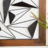 Metal Geometric Wall Decor With Wood Frame Set Of 2 Black - Olivia & May