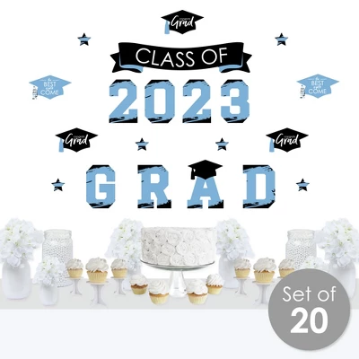 Big Dot Of Happiness Light Blue Class Of 2023 Graduation Party Wall Decals Set Of 20