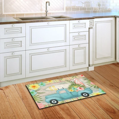 Briarwood Lane Tropical Pickup Truck Summer Doormat Floral Surfboards Indoor Outdoor 30" X 18" - Image 3