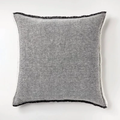 Oversized Reversible Linen Square Throw Pillow With Frayed Edges - Threshold™ Designed With Studio McGee - Image 5