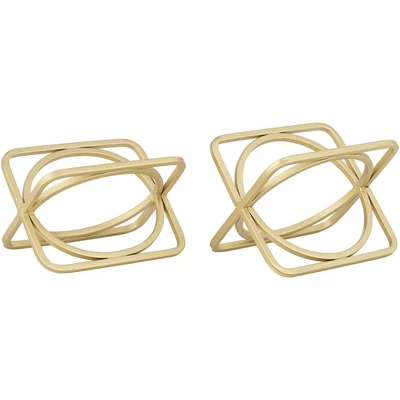 Studio 55D Suffolk Gold Metal Decorative Objects Set Of 2 - Image 3