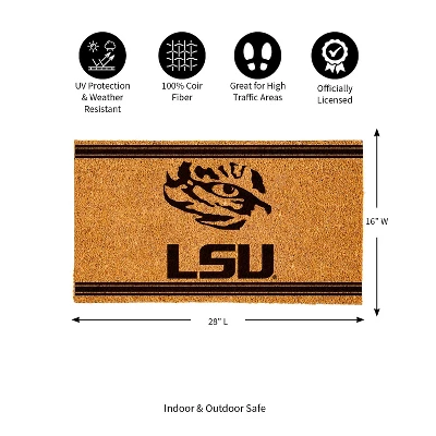 Evergreen Louisiana State University Logo Turf Mat, Brown- 28 X 16 Inches Indoor Outdoor Doormat - Image 2