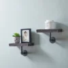 11.7" X 7.6" 2pc Industrial Pipe Wall Shelf Set - Danya B.