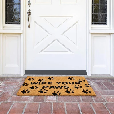 Juvale Nonslip Coco Coir Mat For Outdoor Entrance, Wipe Your Paws Doormat For Front Door Entry, Dog Lovers, 17 X 30 In - Image 2