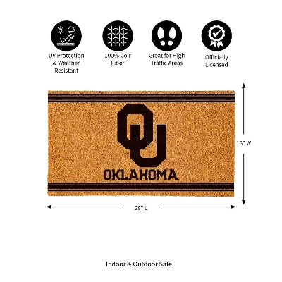 Evergreen University Of Oklahoma Logo Turf Mat, Brown- 28 X 16 Inches Indoor Outdoor Doormat - Image 2