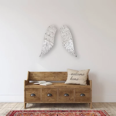 Wooden Wing Wall Art 2pc - Storied Home - Image 2