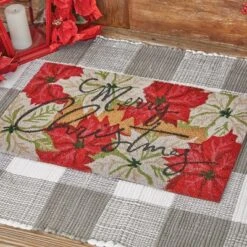 Park Designs Poinsettia Pine Doormat 1'6''x2'6''