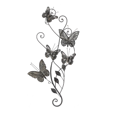 29" X 15" Iron Eclectic Butterfly Wall Décor - Olivia & May - Image 4