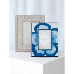 Shiraleah Blue Eden Flower 4x6 Picture Frame